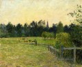 Kuhhirten in einem Feld bei eragny 1890 Camille Pissarro Szenerie